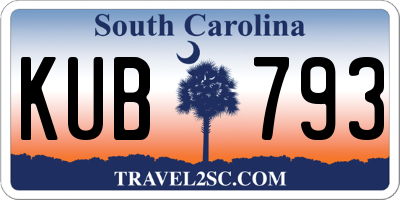 SC license plate KUB793