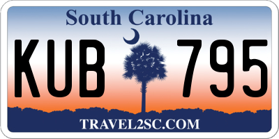 SC license plate KUB795