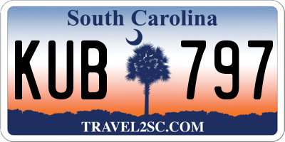 SC license plate KUB797