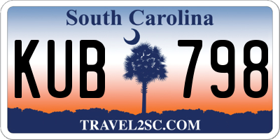 SC license plate KUB798