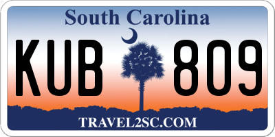 SC license plate KUB809
