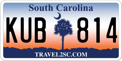 SC license plate KUB814