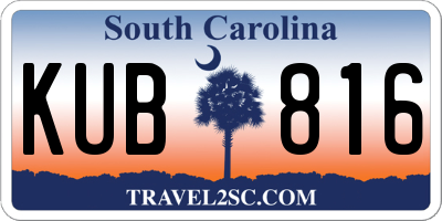 SC license plate KUB816