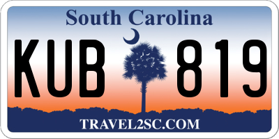 SC license plate KUB819