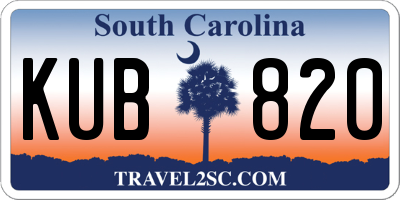 SC license plate KUB820