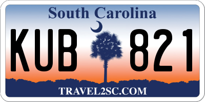 SC license plate KUB821