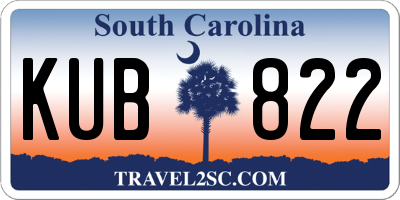 SC license plate KUB822