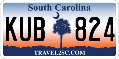 SC license plate KUB824