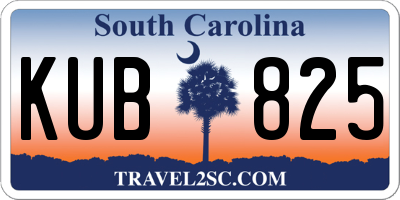 SC license plate KUB825