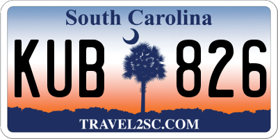 SC license plate KUB826