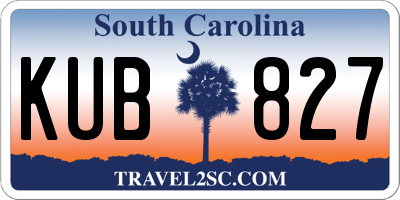 SC license plate KUB827