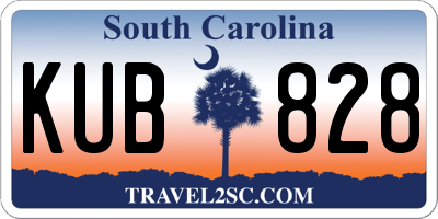 SC license plate KUB828