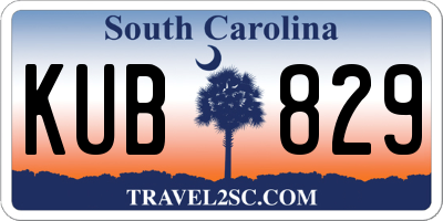 SC license plate KUB829