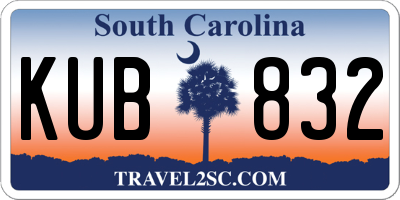 SC license plate KUB832