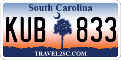 SC license plate KUB833