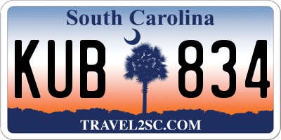 SC license plate KUB834