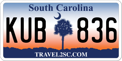 SC license plate KUB836