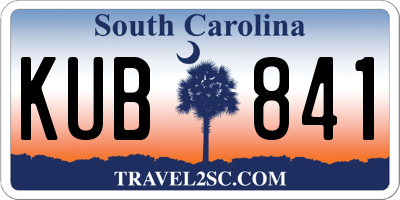SC license plate KUB841