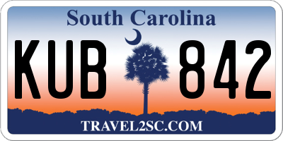 SC license plate KUB842