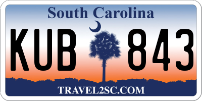 SC license plate KUB843