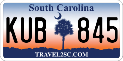 SC license plate KUB845