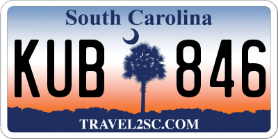 SC license plate KUB846
