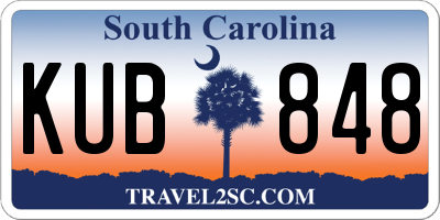 SC license plate KUB848