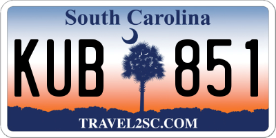 SC license plate KUB851