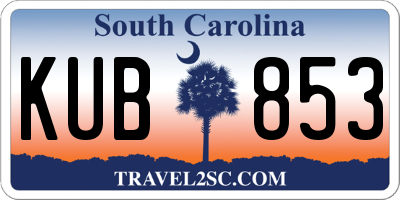 SC license plate KUB853