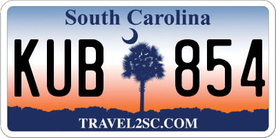 SC license plate KUB854