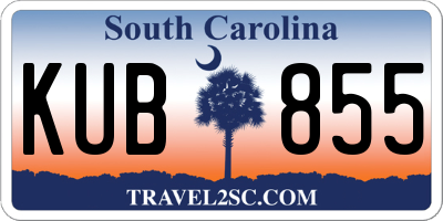 SC license plate KUB855