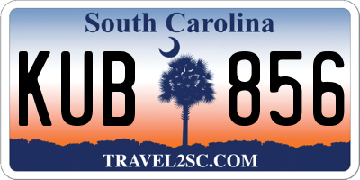 SC license plate KUB856