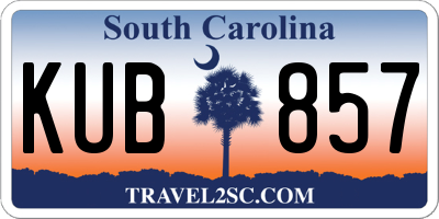 SC license plate KUB857