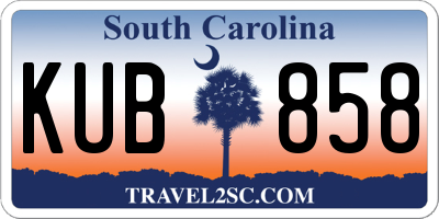 SC license plate KUB858