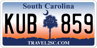SC license plate KUB859