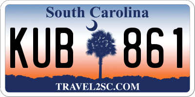 SC license plate KUB861