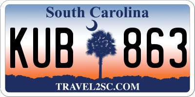 SC license plate KUB863