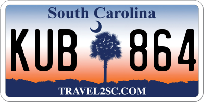 SC license plate KUB864