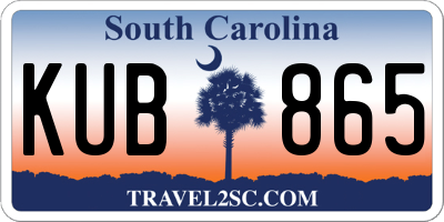 SC license plate KUB865