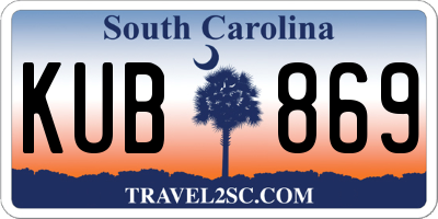 SC license plate KUB869