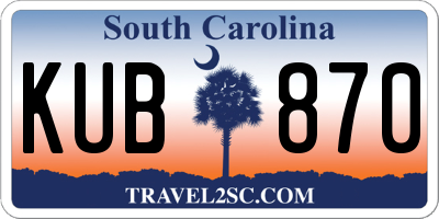 SC license plate KUB870