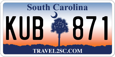 SC license plate KUB871