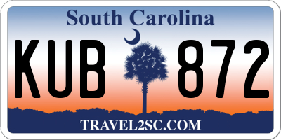 SC license plate KUB872
