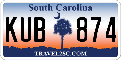 SC license plate KUB874
