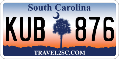 SC license plate KUB876