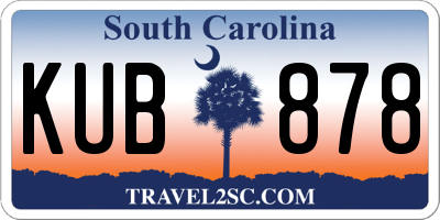 SC license plate KUB878
