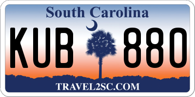 SC license plate KUB880