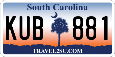 SC license plate KUB881
