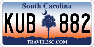 SC license plate KUB882
