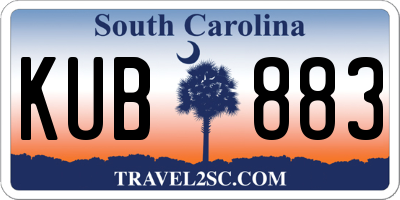 SC license plate KUB883